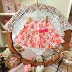 Chân váy hoa bé gái kèm quần , chất liệu hoa thô size 3-10 - Ảnh 2