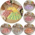 Chân váy hoa bé gái kèm quần , chất liệu hoa thô size 3-10