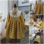 Váy bé gái, đầm chấm bi xinh, xả váy thu đông dài tay cho bé 10kg đến 21kg - Ảnh 2