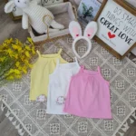 Áo 2 dây cotton bé gái, chất liệu cotton co giãn 4 chiều - Ảnh 2
