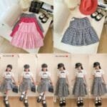 Chân váy midi hè thu bé gái, chân váy 2 tầng dáng dài tôn dáng xinh (shopee link)