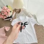 Áo sơ mi bé gái, áo somi trắng nữ học sinh cấp 1, cấp 2 - Ảnh 3
