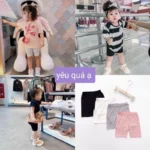 Quần legging bé gái sắc màu, quần cotton lỡ hè xinh - Ảnh 2