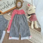 Quần dài xuông ống rộng bé gái kẻ caro - Ảnh 6