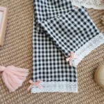 Quần dài xuông ống rộng bé gái kẻ caro - Ảnh 5