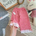 Quần dài xuông ống rộng bé gái kẻ caro - Ảnh 4